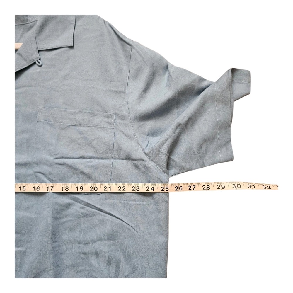 Caribbean Joe Shirt Mens Short Sleeve Button Down Teal Blue XL - Picture 4 of 7